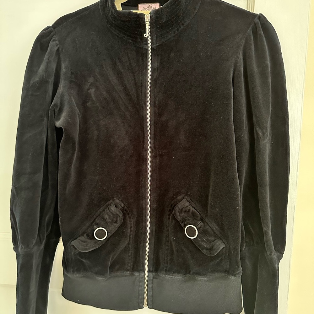 Juicy couture velour black track jacket